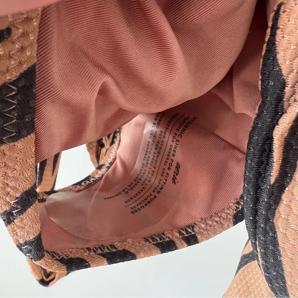 aerie Tan and Black Tiger-Print‎ One-Piece Swimsuit